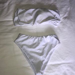 Strapless high waisted bikini